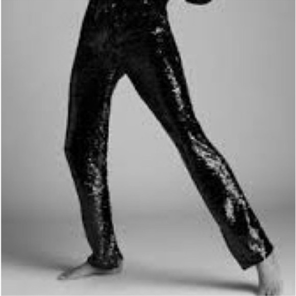 Zara Black Sequin Pants - Picture 3 of 7